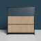 Luxor Grove Modular Wall Room Divider System - Black Frame - 70in X 70in - Wood & Acrylic Wall MW-7070-WAB - alternate 2